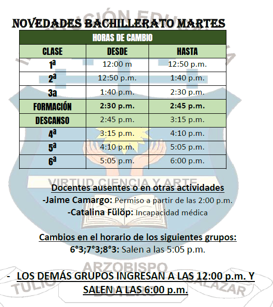 Horarios
